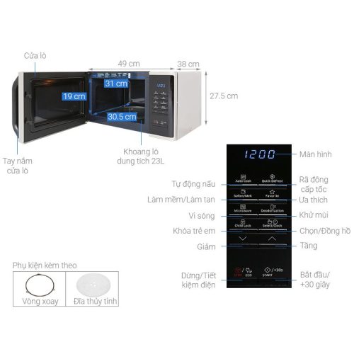 chi tiet lo vi song samsung ms23k3513asv 23 lit